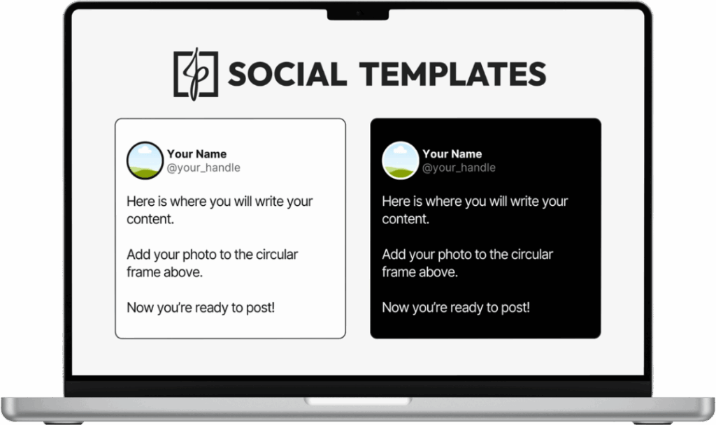 JP Canva Social Posting Templates Laptop Mockup